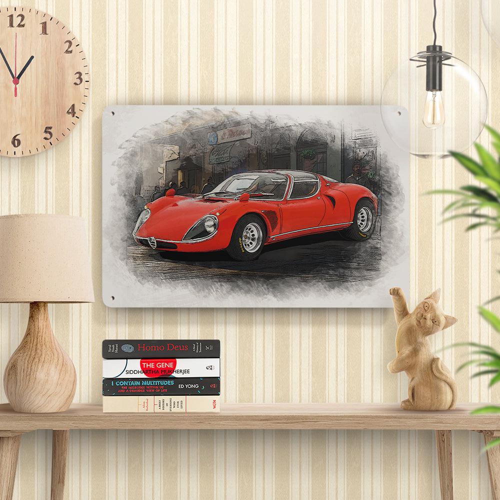 ALFA ROMEO 33 COUPÈ STRADALE 1967 C VERSION Skilte, Musemåtte, Dørmåtte , Plakat-Skilte-Alfa Romeo-Garage Culture Shop- garage - man cave - merchandise