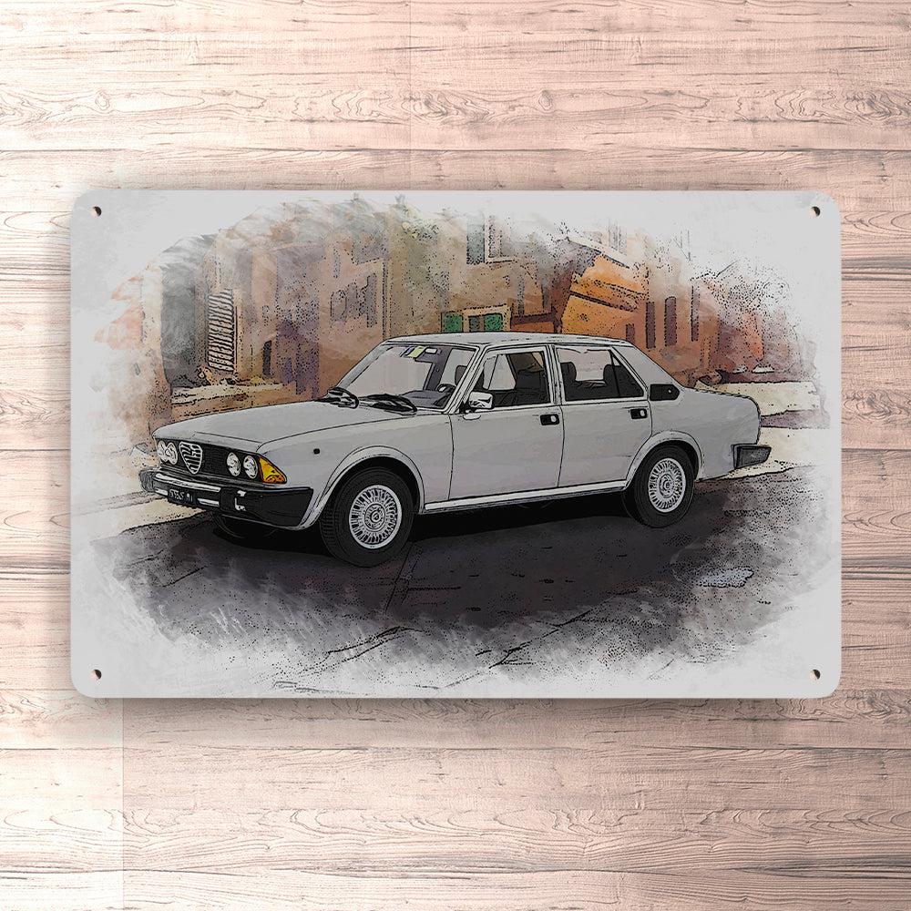 ALFA ROMEO 6 2.5 1979 Skilte, Musemåtte, Dørmåtte , Plakat-Skilte-Alfa Romeo-Garage Culture Shop- garage - man cave - merchandise