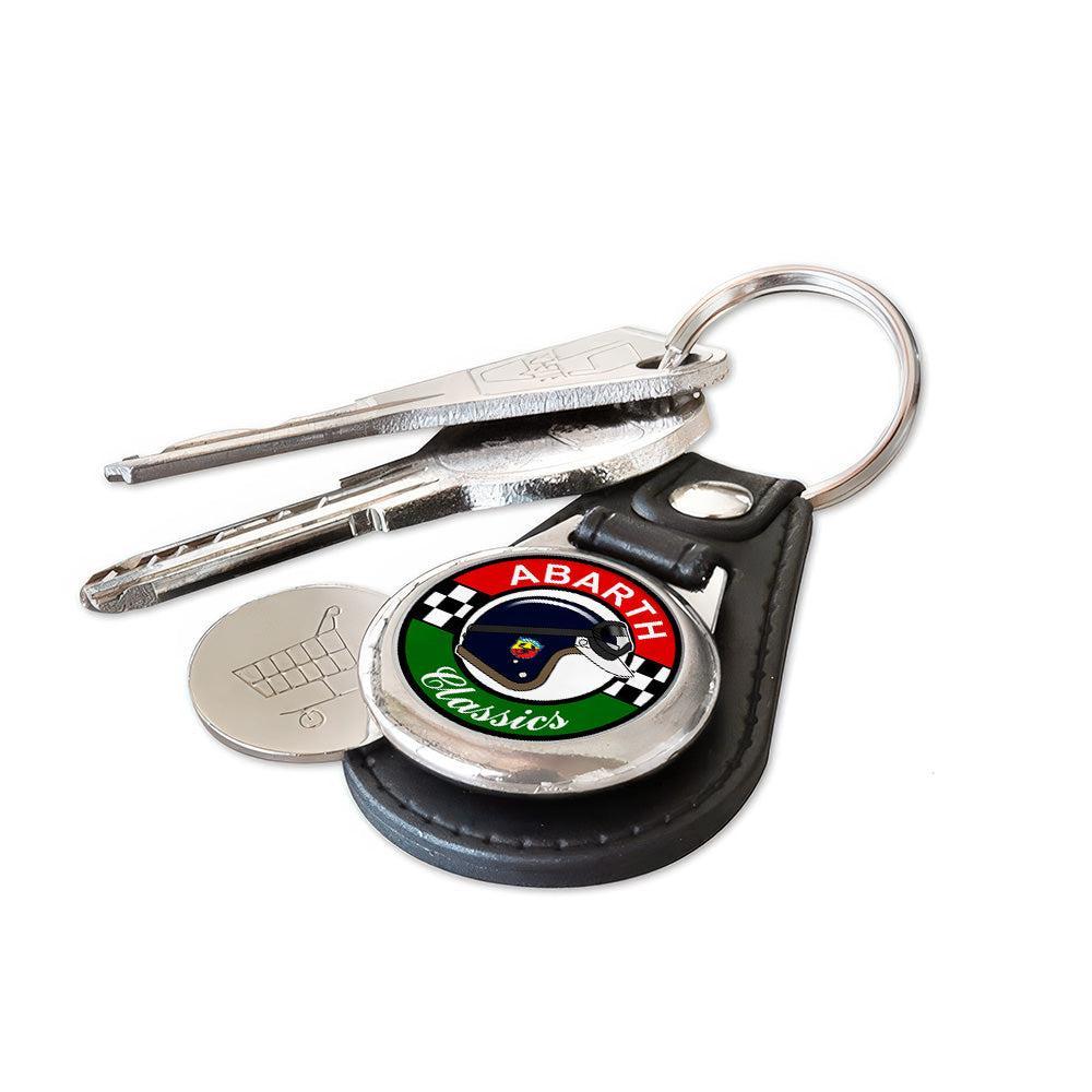 Abarth Classics - Nøglering med Indkøbsvognsmønt – Metal & Kunstlæder-Nøglering-Abarth-Garage Culture Shop- garage - man cave - merchandise