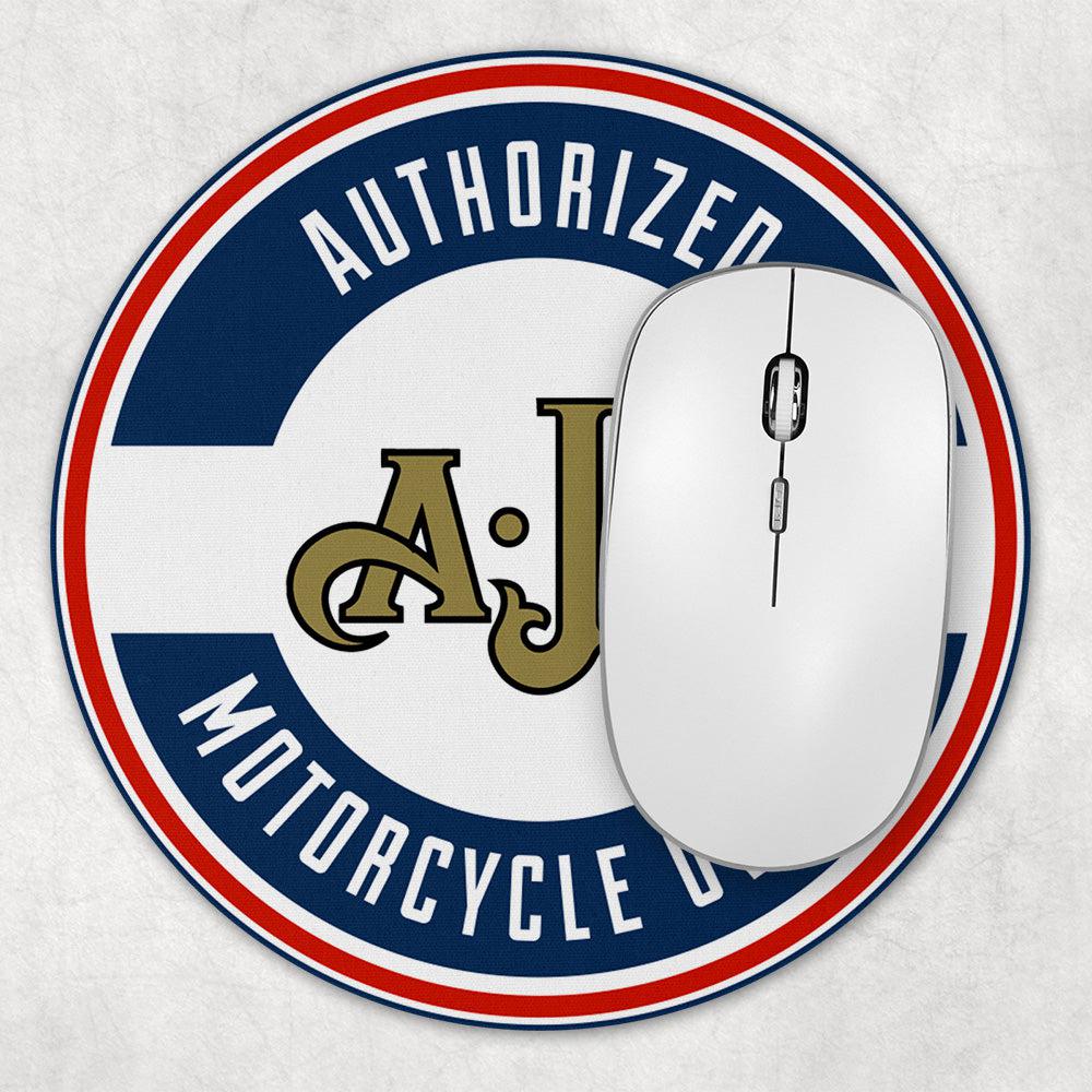 Ajs Authorized Motorcycle Owner, Runde Skilte , Musemåtte Rundt , Kop Underlag, Underlagssæt-Runde Skilte-AJS-Garage Culture Shop- garage - man cave - merchandise