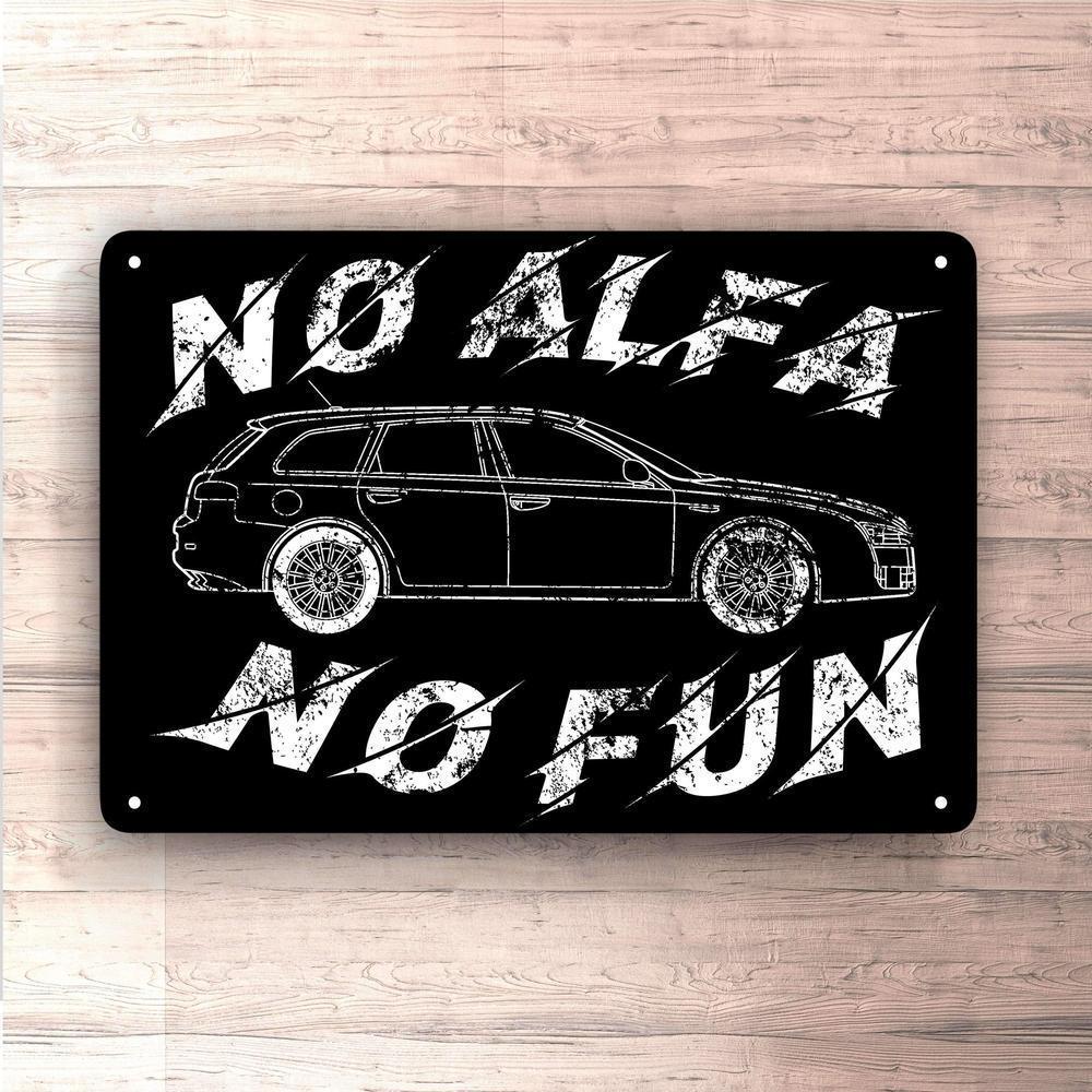 Alfa Romeo 159 Sportwagon No Alfa No Fun Skilte, Musemåtte, Dørmåtte-Skilte-Alfa Romeo-Garage Culture Shop- garage - man cave - merchandise