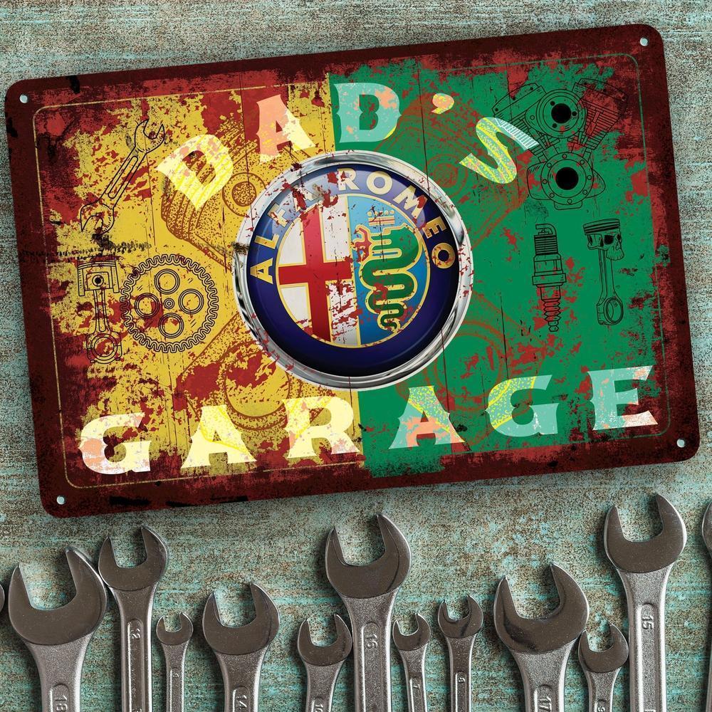 Alfa Romeo Dads Garage Vintage Skilte, Musemåtte, Dørmåtte-Skilte-Alfa Romeo-Garage Culture Shop- garage - man cave - merchandise