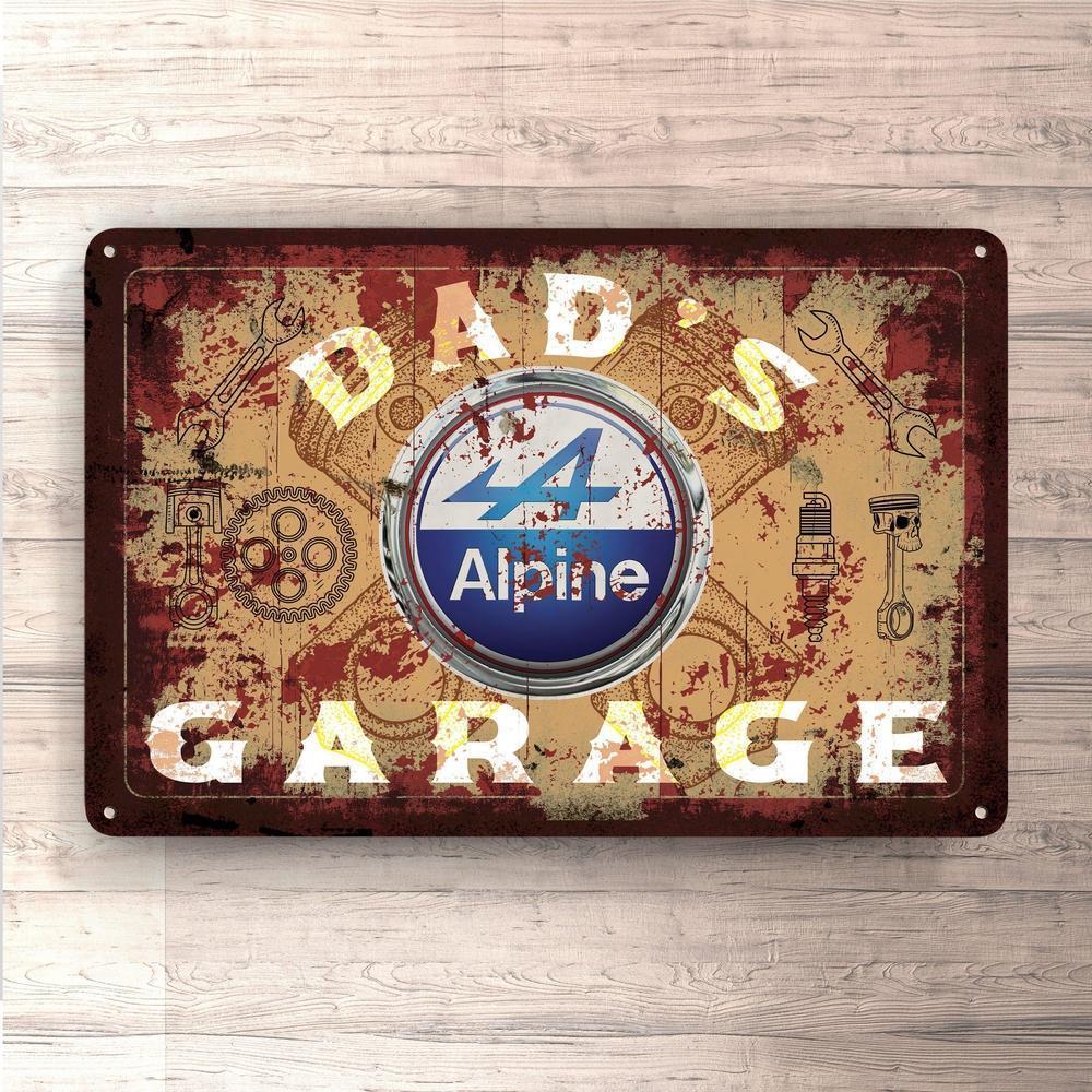 Alpine Dads Garage Vintage Skilte, Musemåtte, Dørmåtte-Skilte-Alpine-Garage Culture Shop- garage - man cave - merchandise