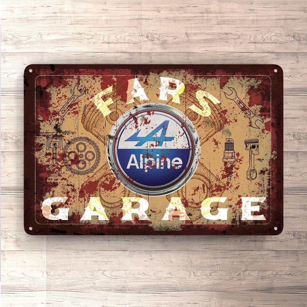 Alpine Fars Garage Vintage Skilte, Musemåtte, Dørmåtte-Skilte-Alpine-Garage Culture Shop- garage - man cave - merchandise