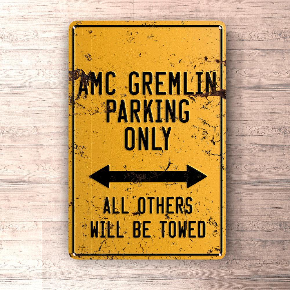 Amc Gremlin Parking Only Skilte, Musemåtte, Dørmåtte-Parking skilte-AMC-Garage Culture Shop- garage - man cave - merchandise