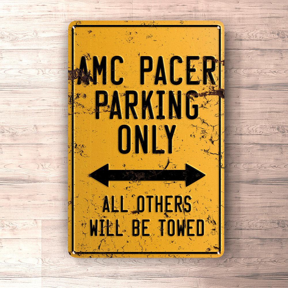 Amc Pacer Parking Only Skilte, Musemåtte, Dørmåtte-Parking skilte-AMC-Garage Culture Shop- garage - man cave - merchandise