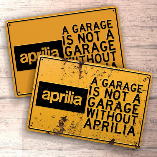 Aprilia A Garage Is Not A Garage Without Aprilia Skilte, Musemåtte, Dørmåtte , Plakat-Skilte-Aprilia-Garage Culture Shop- garage - man cave - merchandise