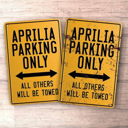 Aprilia Parking Only Skilte, Musemåtte, Dørmåtte , Plakat-Parking skilte-Aprilia-Garage Culture Shop- garage - man cave - merchandise