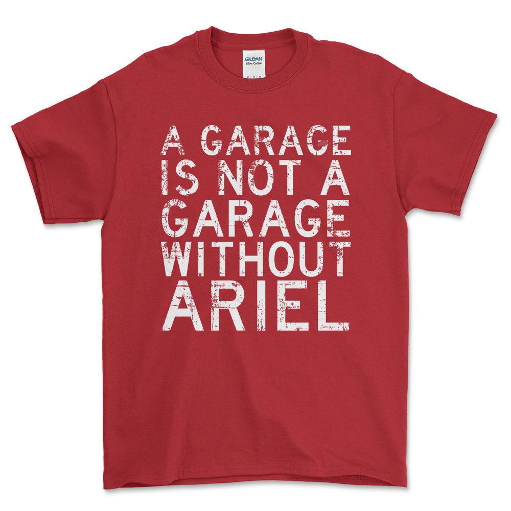 Ariel - A Garage Is Not A Garage Without Ariel Cat - Unisex T-Shirt , Bomuld-Beklædning-Ariel-Rød-S-Forside-Garage Culture Shop- garage - man cave - merchandise