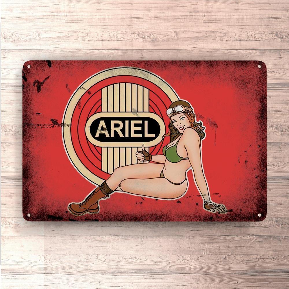 Ariel Pin-Up Vintage Skilte, Musemåtte, Dørmåtte-Skilte-Ariel-Garage Culture Shop- garage - man cave - merchandise