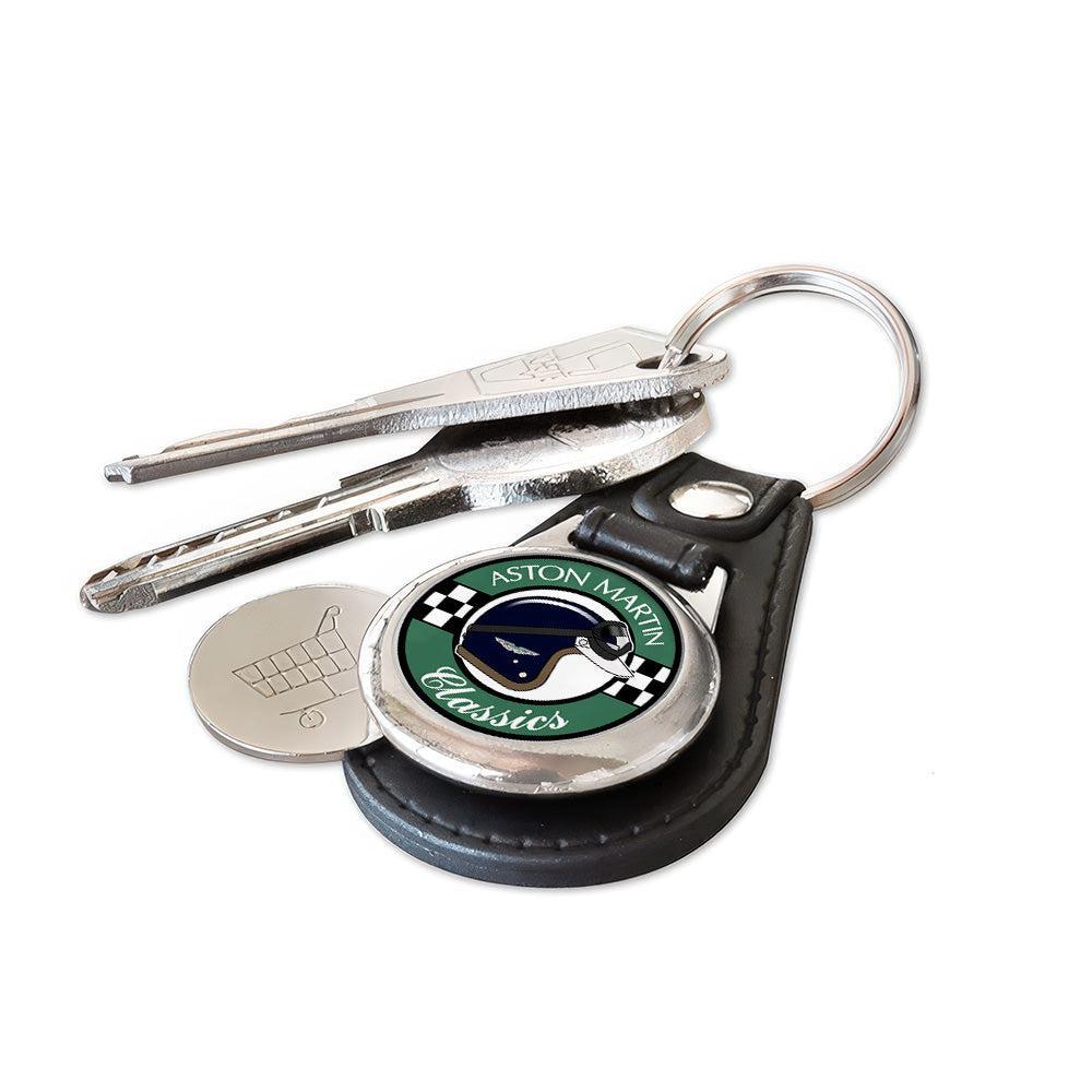 Aston Martin Classics - Nøglering med Indkøbsvognsmønt – Metal & Kunstlæder-Nøglering-Aston Martin-Garage Culture Shop- garage - man cave - merchandise