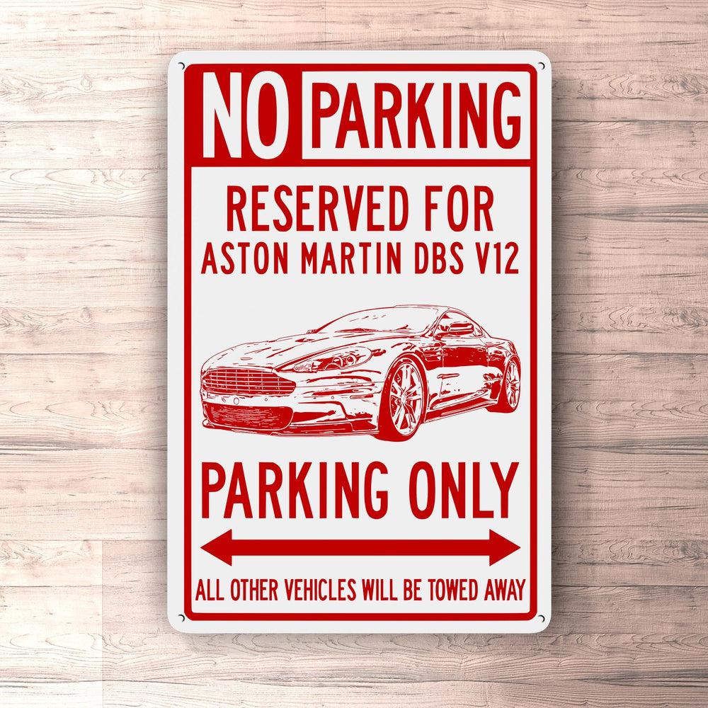 Aston Martin DBS V12 Parking Only Skilte, Musemåtte, Dørmåtte-Parking skilte-Aston Martin-Garage Culture Shop- garage - man cave - merchandise