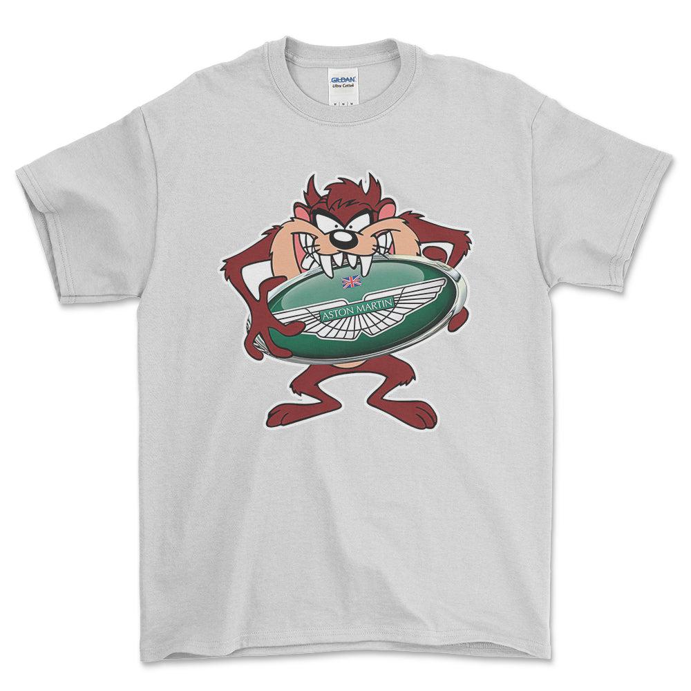 Aston Martin TAZ Unisex T-Shirt , Bomuld-Beklædning-Aston Martin-Hvid-S-Forside-Garage Culture Shop- garage - man cave - merchandise