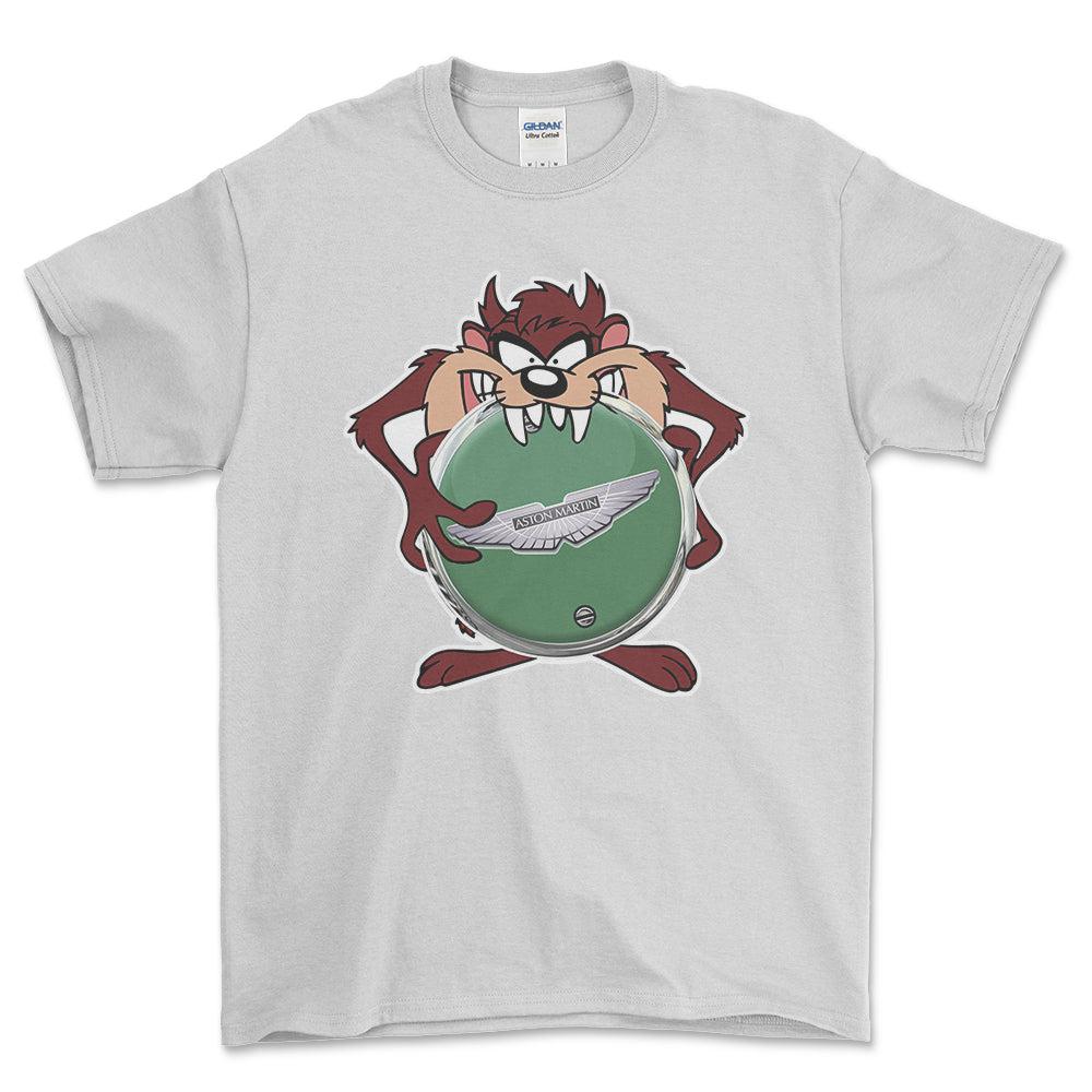 Aston Martin TAZ Unisex T-Shirt , Bomuld-Beklædning-Aston Martin-Hvid-S-Forside-Garage Culture Shop- garage - man cave - merchandise