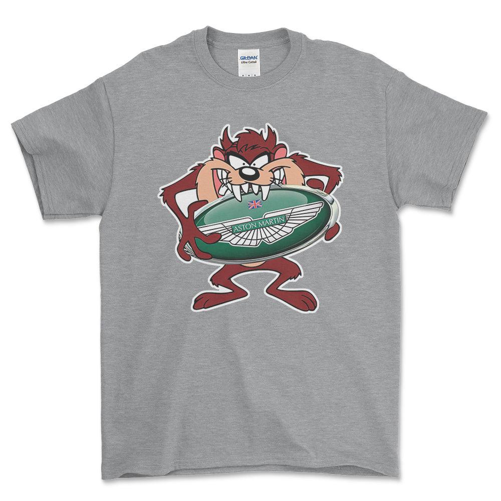 Aston Martin TAZ Unisex T-Shirt , Bomuld-Beklædning-Aston Martin-Grå Sport-S-Forside-Garage Culture Shop- garage - man cave - merchandise