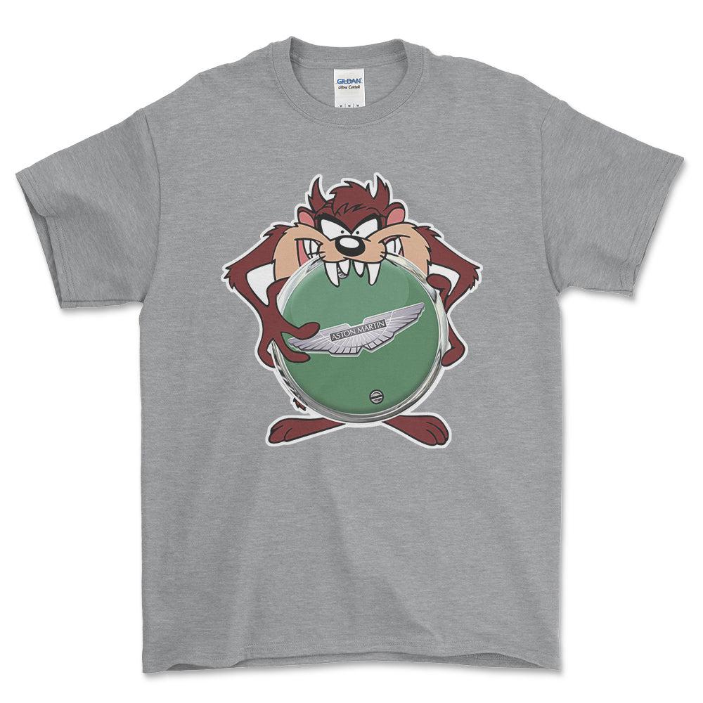 Aston Martin TAZ Unisex T-Shirt , Bomuld-Beklædning-Aston Martin-Grå Sport-S-Forside-Garage Culture Shop- garage - man cave - merchandise