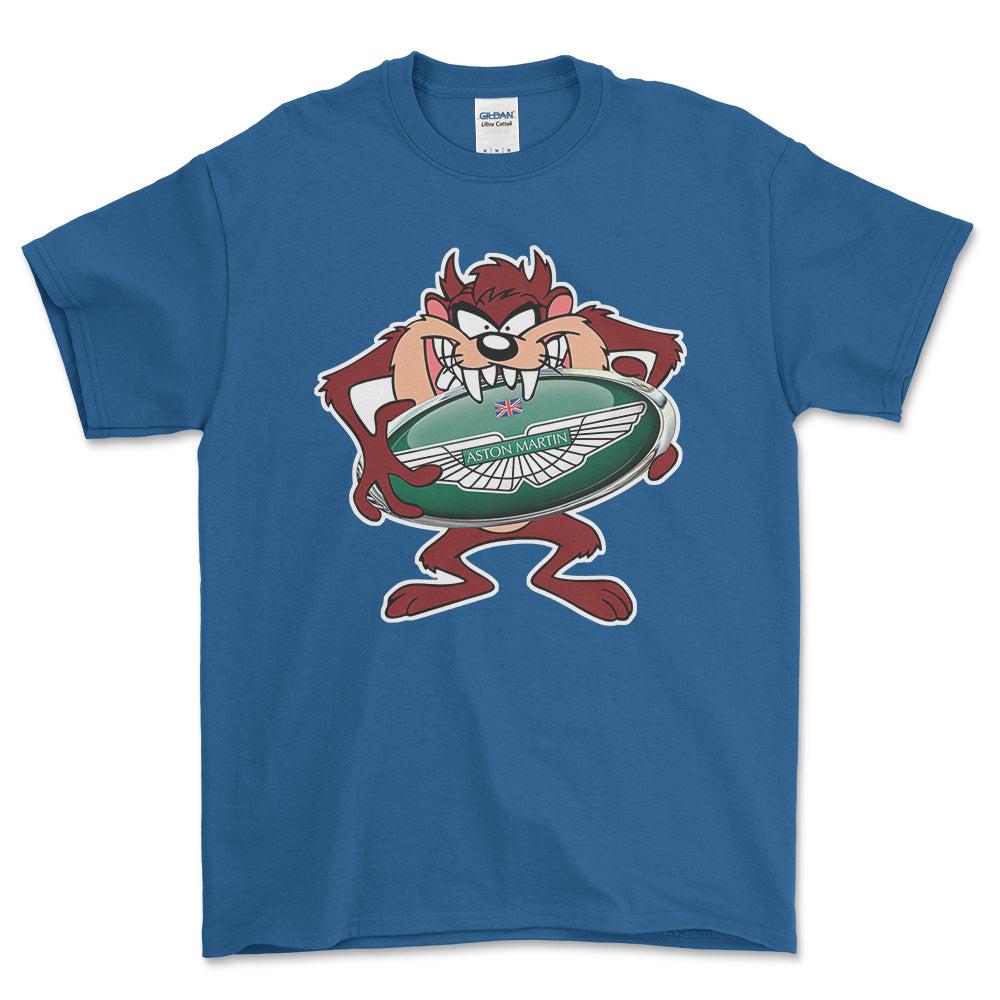 Aston Martin TAZ Unisex T-Shirt , Bomuld-Beklædning-Aston Martin-Blå Royal-S-Forside-Garage Culture Shop- garage - man cave - merchandise