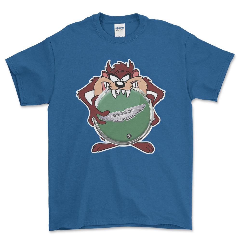 Aston Martin TAZ Unisex T-Shirt , Bomuld-Beklædning-Aston Martin-Blå Royal-S-Forside-Garage Culture Shop- garage - man cave - merchandise