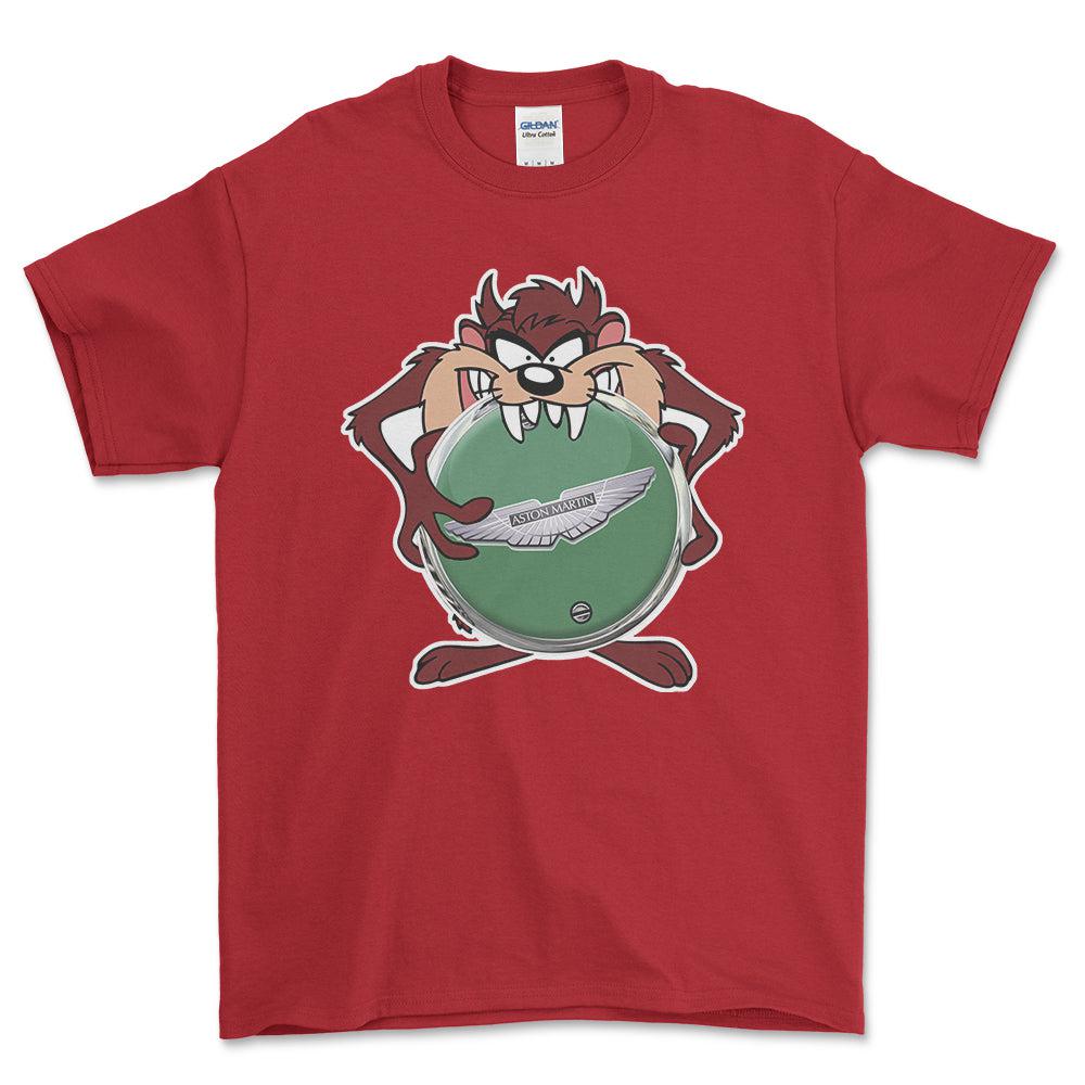 Aston Martin TAZ Unisex T-Shirt , Bomuld-Beklædning-Aston Martin-Rød-S-Forside-Garage Culture Shop- garage - man cave - merchandise