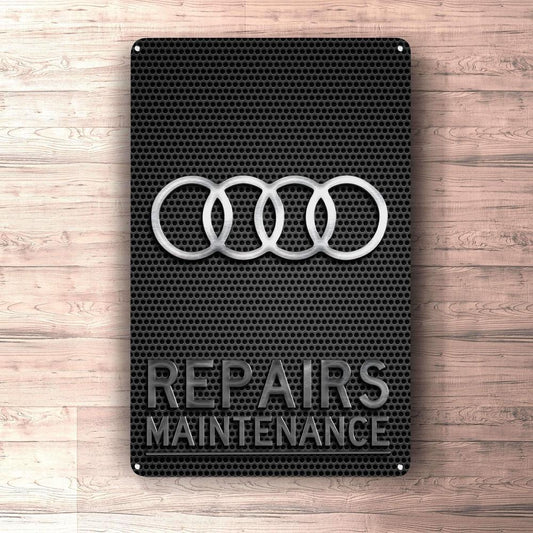 Audi Repairs Maintenance Skilte, Musemåtte, Dørmåtte , Plakat-Skilte-Audi-Garage Culture Shop- garage - man cave - merchandise