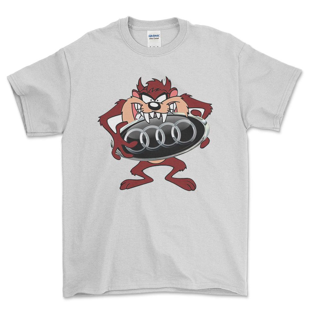 Audi TAZ Unisex T-Shirt , Bomuld-Beklædning-Audi-Hvid-S-Forside-Garage Culture Shop- garage - man cave - merchandise
