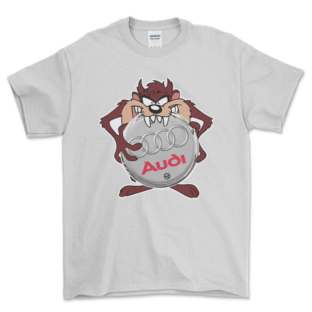 Audi TAZ Unisex T-Shirt , Bomuld-Beklædning-Audi-Hvid-S-Forside-Garage Culture Shop- garage - man cave - merchandise