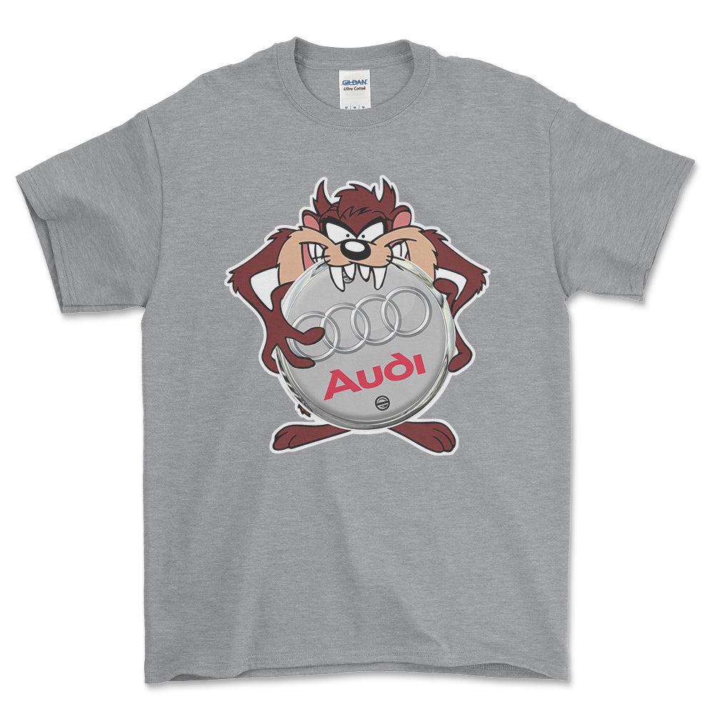 Audi TAZ Unisex T-Shirt , Bomuld-Beklædning-Audi-Grå Sport-S-Forside-Garage Culture Shop- garage - man cave - merchandise