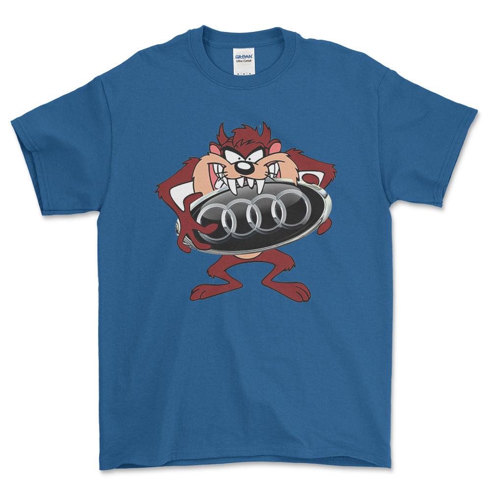 Audi TAZ Unisex T-Shirt , Bomuld-Beklædning-Audi-Blå Royal-S-Forside-Garage Culture Shop- garage - man cave - merchandise