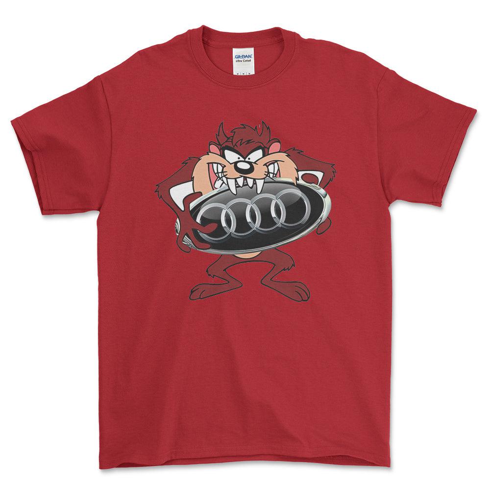 Audi TAZ Unisex T-Shirt , Bomuld-Beklædning-Audi-Rød-S-Forside-Garage Culture Shop- garage - man cave - merchandise