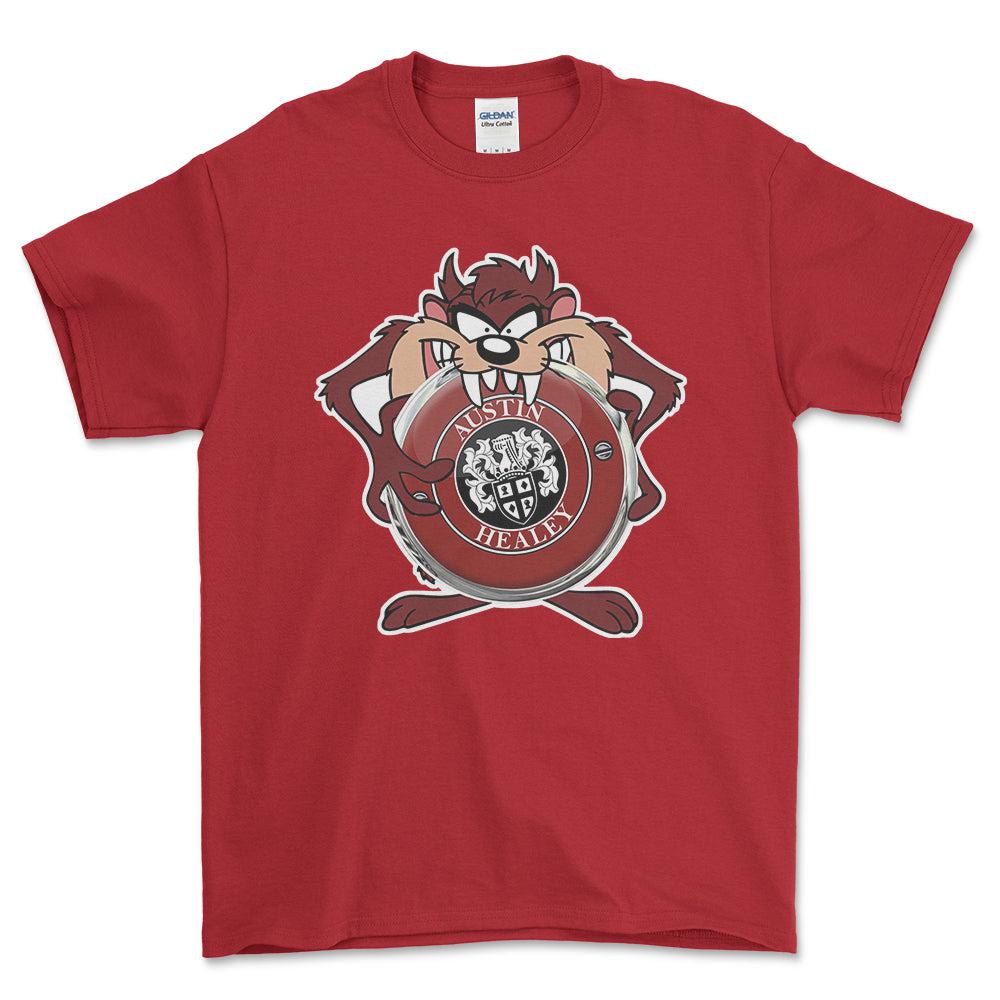 Austin Healey TAZ Unisex T-Shirt , Bomuld-Beklædning-Austin Healey-Rød-S-Forside-Garage Culture Shop- garage - man cave - merchandise