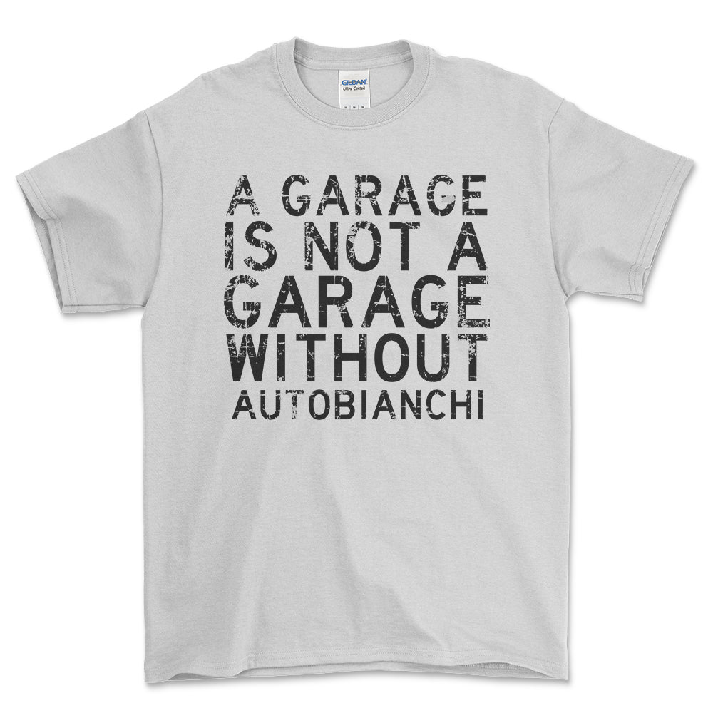 Autobianchi - A Garage Is Not A Garage Without Autobianchi - Unisex T-Shirt , Bomuld-Beklædning-Autobianchi-Hvid-S-Forside-Garage Culture Shop- garage - man cave - merchandise