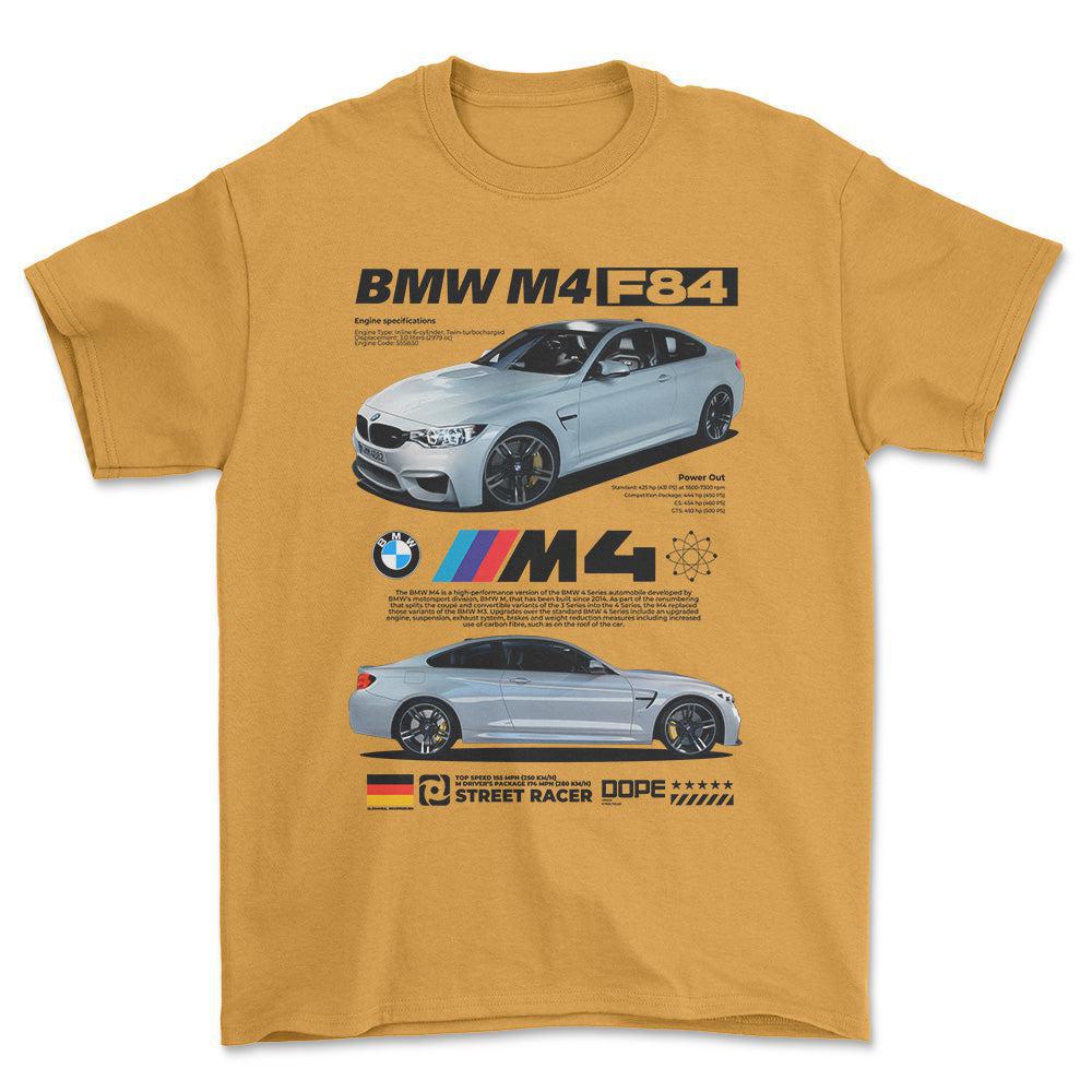BMW M4 F84 - Unisex T-Shirt , Bomuld-Beklædning-BMW-Guld-S-Forside-Garage Culture Shop- garage - man cave - merchandise