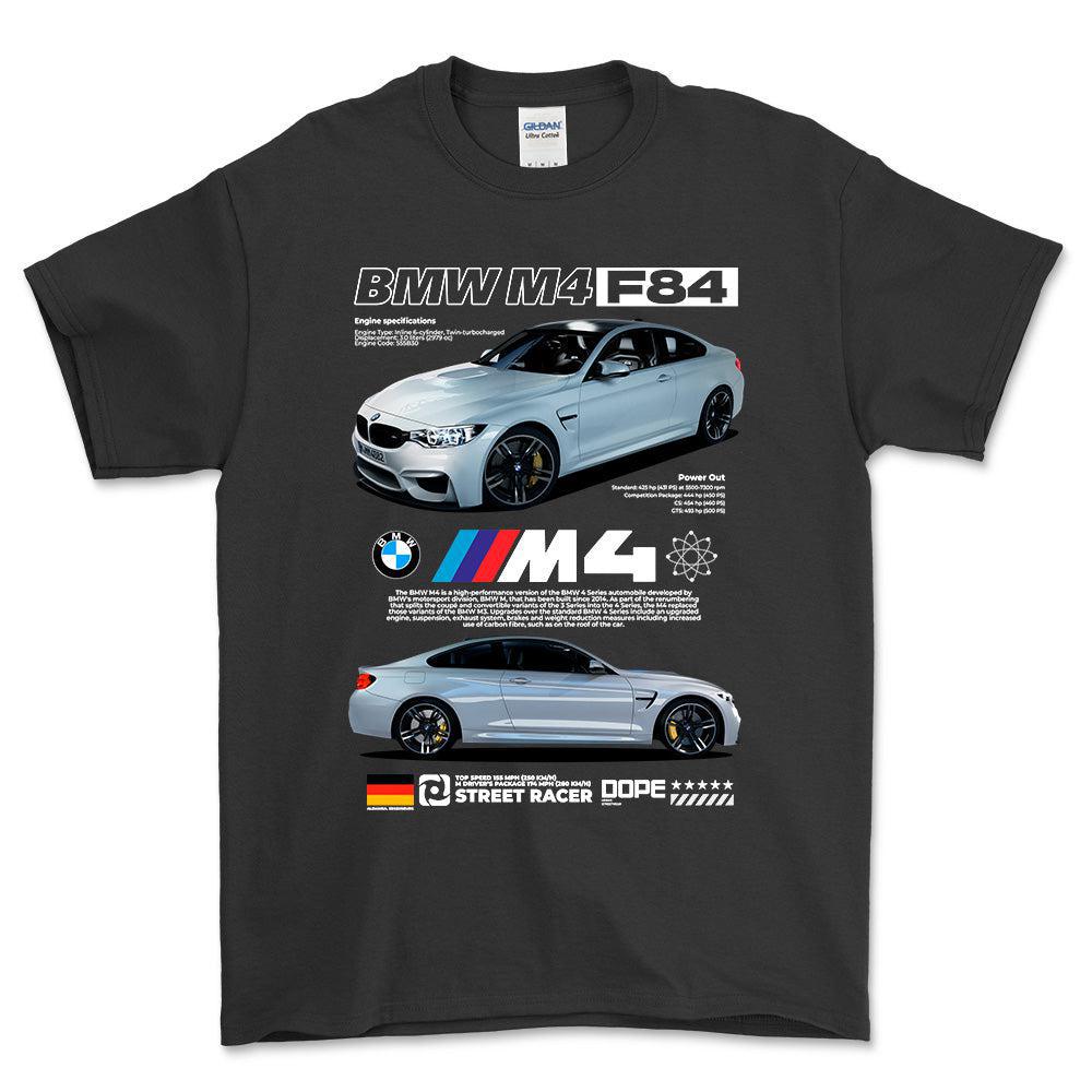 BMW M4 F84 - Unisex T-Shirt , Bomuld-Beklædning-BMW-Sort-S-Forside-Garage Culture Shop- garage - man cave - merchandise