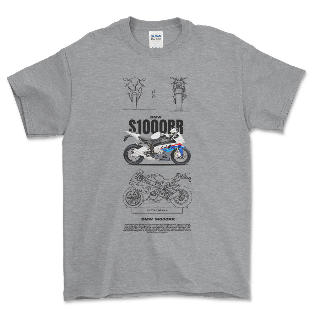 BMW S1000RR Unisex T-Shirt , Bomuld-Beklædning-BMW-Grå Sport-S-Forside-Garage Culture Shop- garage - man cave - merchandise