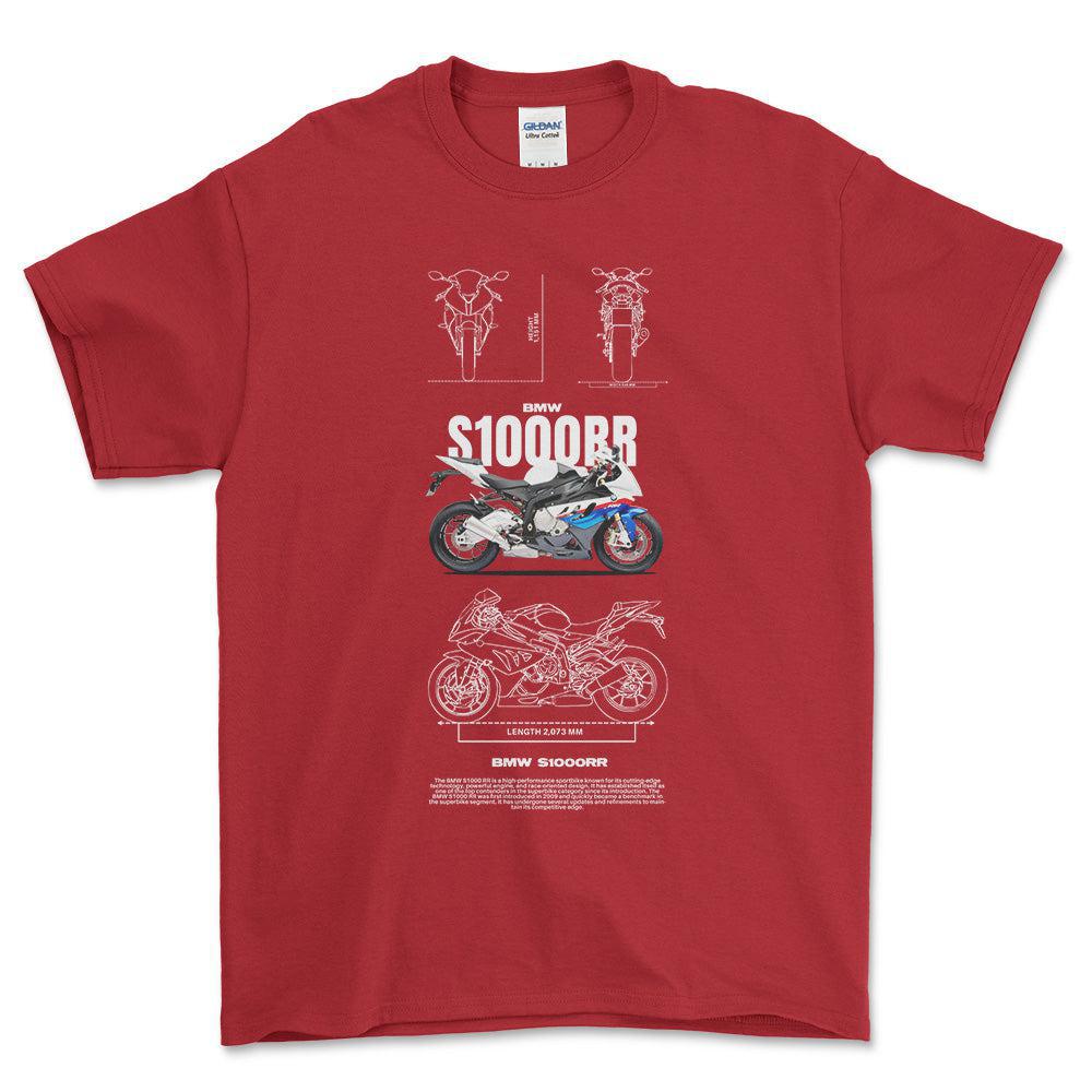BMW S1000RR Unisex T-Shirt , Bomuld-Beklædning-BMW-Rød-S-Forside-Garage Culture Shop- garage - man cave - merchandise