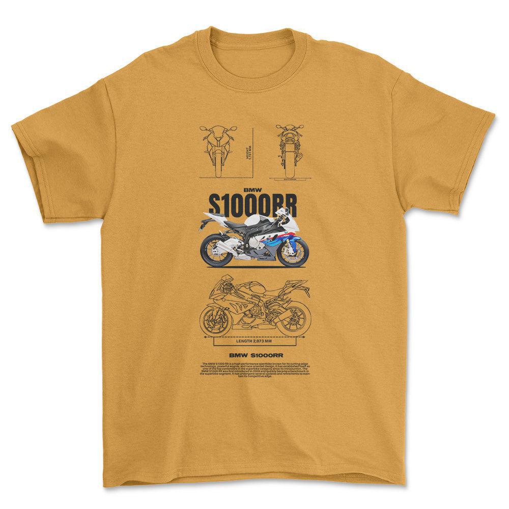 BMW S1000RR Unisex T-Shirt , Bomuld-Beklædning-BMW-Guld-S-Forside-Garage Culture Shop- garage - man cave - merchandise