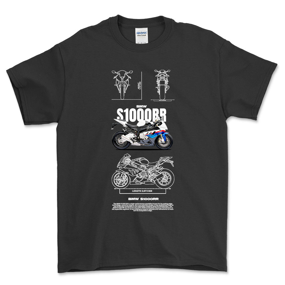 BMW S1000RR Unisex T-Shirt , Bomuld-Beklædning-BMW-Sort-S-Forside-Garage Culture Shop- garage - man cave - merchandise
