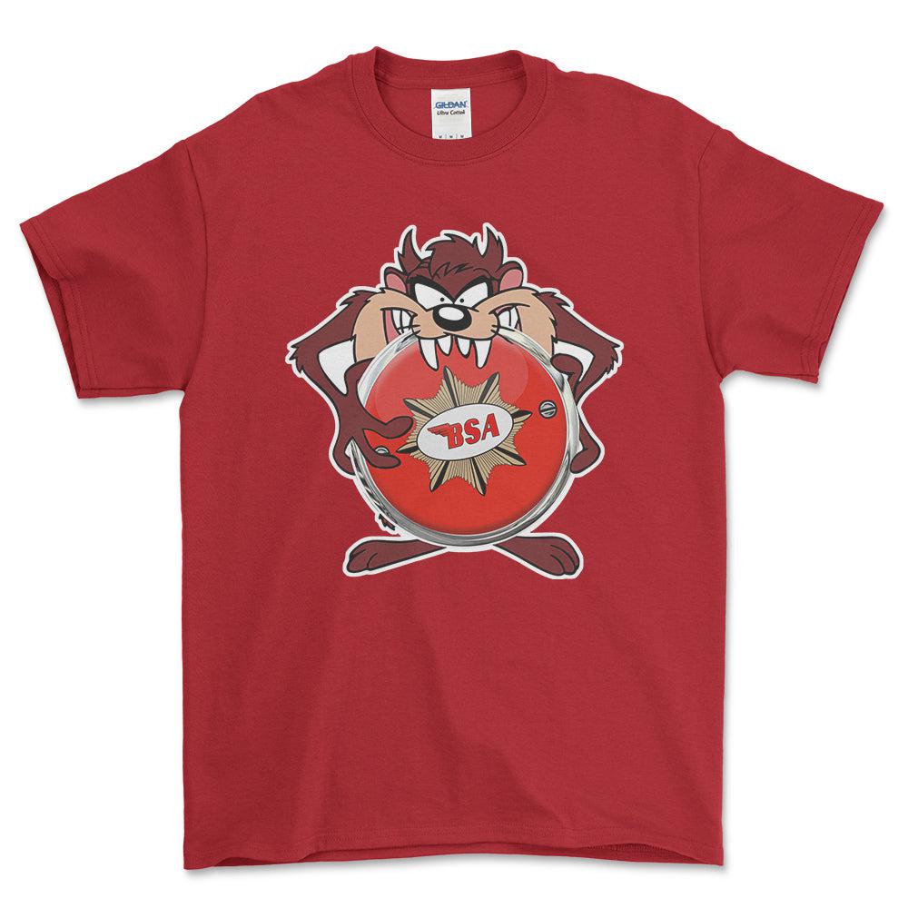 BSA TAZ Unisex T-Shirt , Bomuld-Beklædning-BSA-Rød-S-Forside-Garage Culture Shop- garage - man cave - merchandise