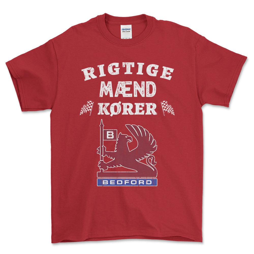 Bedford Rigtige Mænd Kører Unisex T-Shirt , Bomuld-Beklædning-Bedford-Rød-S-Forside-Garage Culture Shop- garage - man cave - merchandise