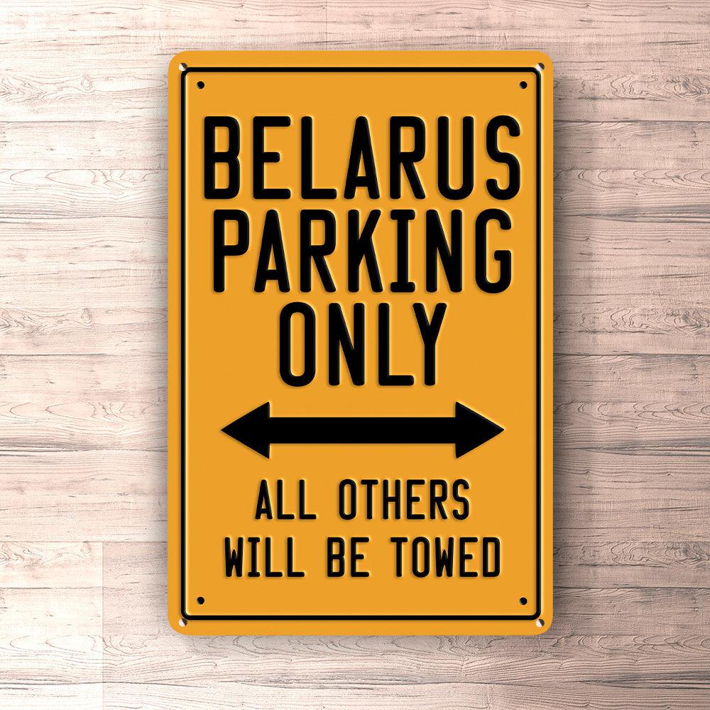 Belarus Parking Only Skilte, Musemåtte, Dørmåtte , Plakat-Parking skilte-Belarus-Garage Culture Shop- garage - man cave - merchandise