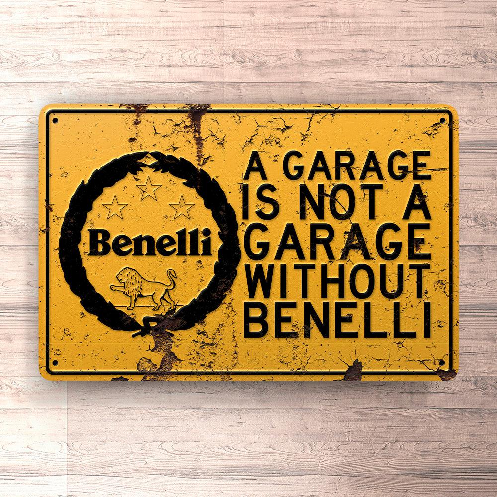 Benelli A Garage Is Not A Garage Without Benelli Skilte, Musemåtte, Dørmåtte-Skilte-Benelli-Garage Culture Shop- garage - man cave - merchandise
