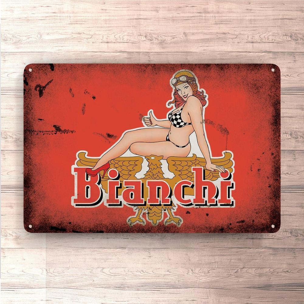 Bianchi Pin-Up Vintage Skilte, Musemåtte, Dørmåtte-Skilte-Bianchi-Garage Culture Shop- garage - man cave - merchandise