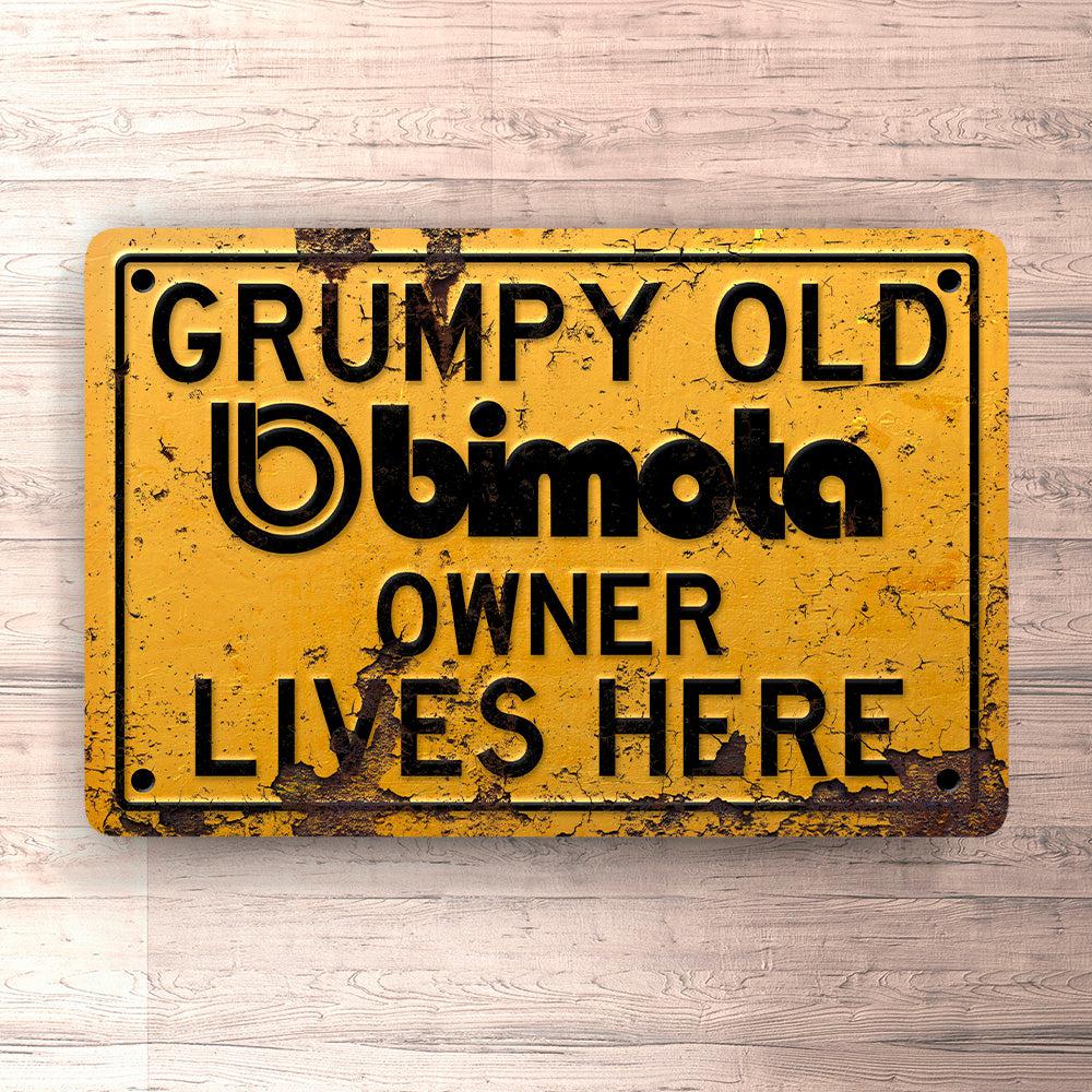 Bimota Grumpy Old Bimota Owner Lives Here Skilte, Musemåtte, Dørmåtte-Skilte-Bimota-Garage Culture Shop- garage - man cave - merchandise
