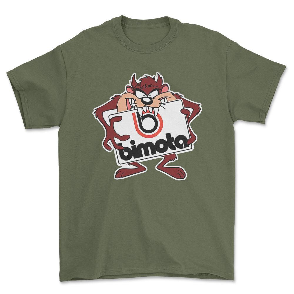 Bimota TAZ Unisex T-Shirt , Bomuld-Beklædning-Bimota-Grøn Militær-S-Forside-Garage Culture Shop- garage - man cave - merchandise