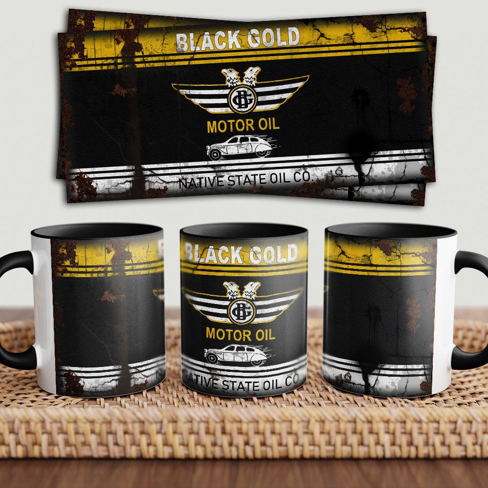 Black Gold "To Toner" Vintage Keramisk Krus-Krus-Motoroil-Garage Culture Shop- garage - man cave - merchandise