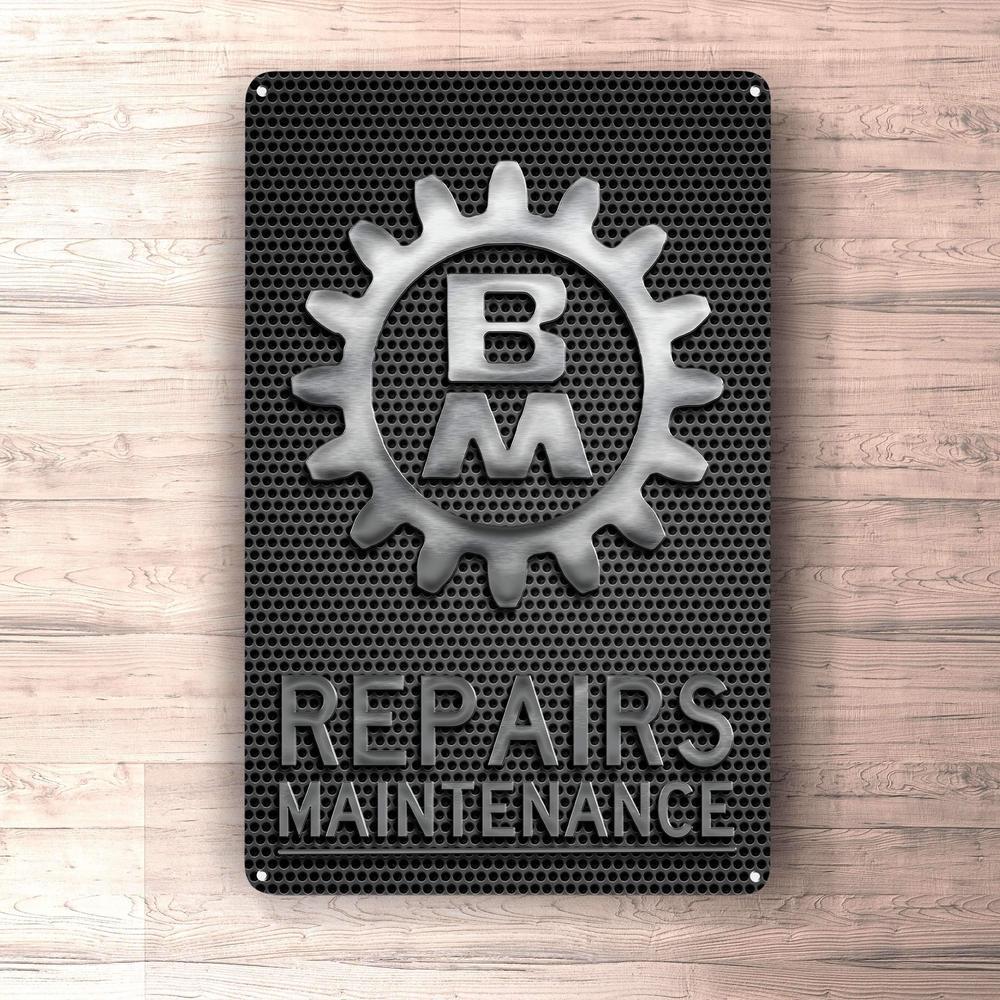 Bolinder Munktell Repairs Maintenance Skilte, Musemåtte, Dørmåtte-Skilte-Bolinder Munktell-Garage Culture Shop- garage - man cave - merchandise