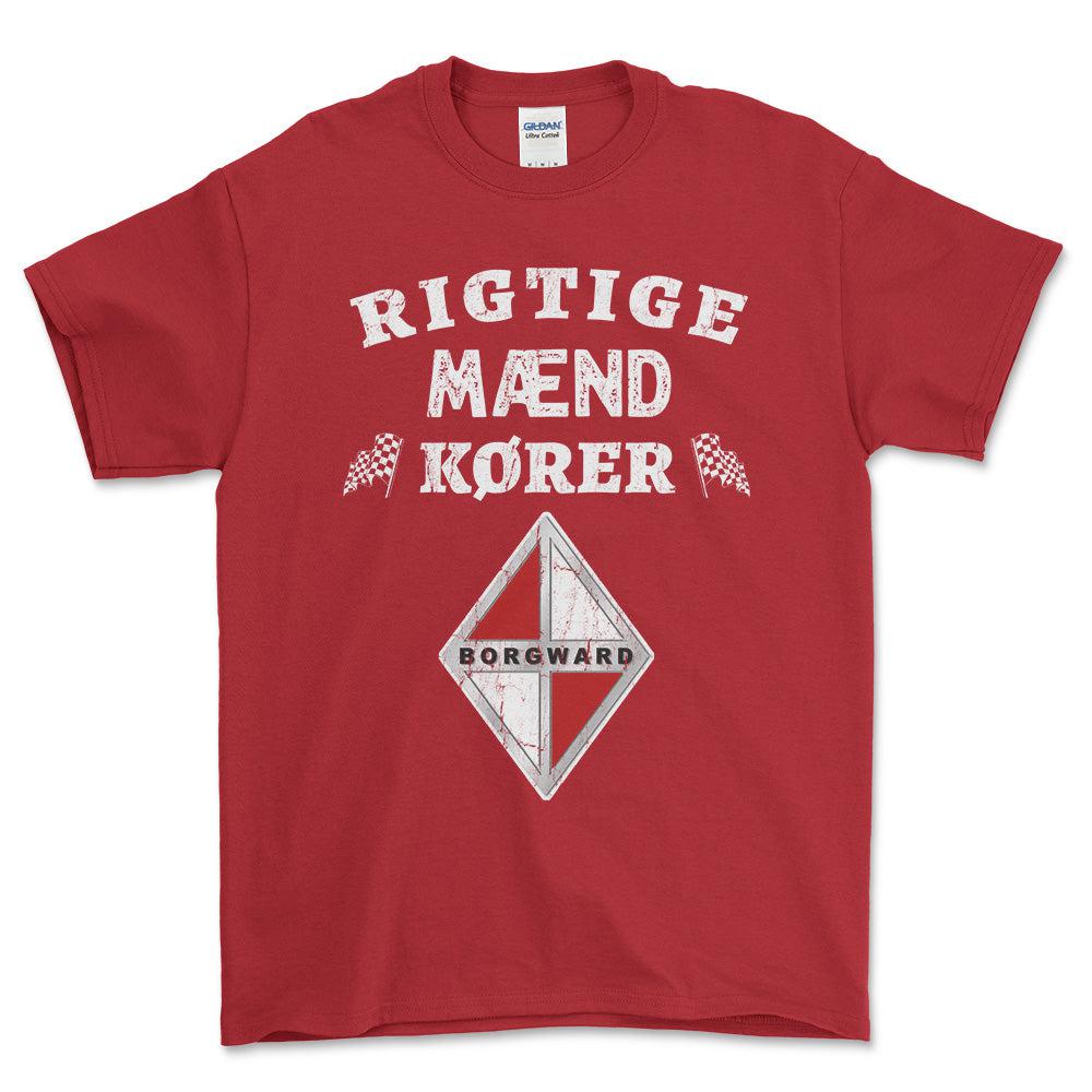 Borgward Rigtige Mænd Kører Unisex T-Shirt , Bomuld-Beklædning-Borgward-Rød-S-Forside-Garage Culture Shop- garage - man cave - merchandise