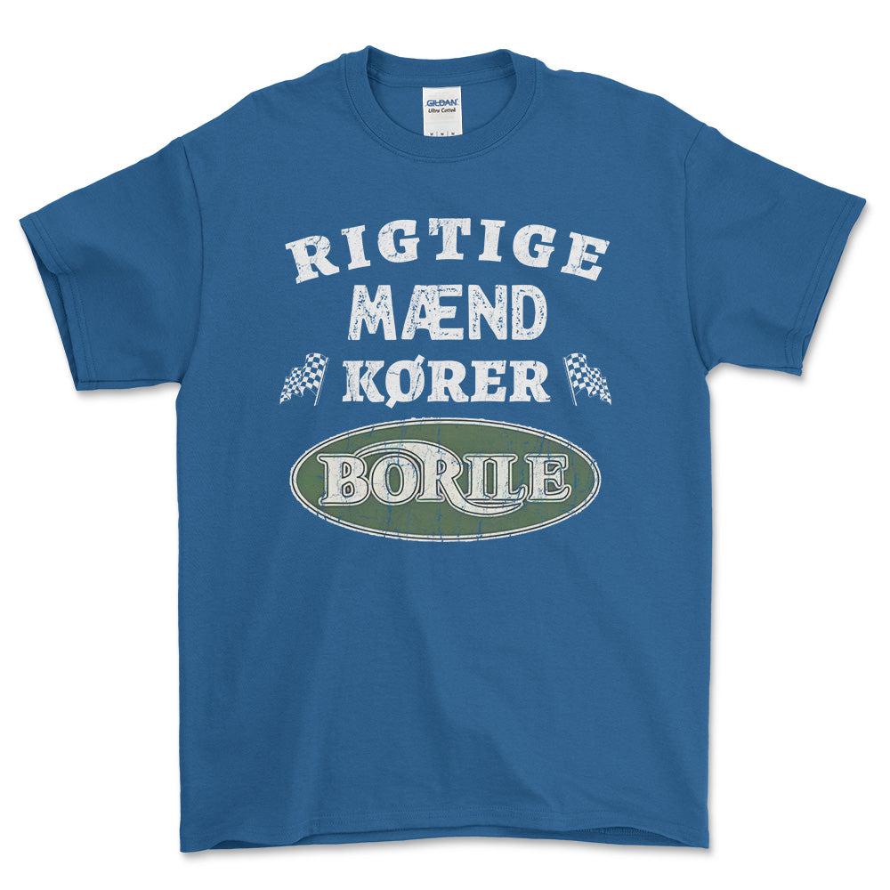 Borile Rigtige Mænd Kører - Unisex T-Shirt , Bomuld-Beklædning-Borile-Blå Royal-S-Forside-Garage Culture Shop- garage - man cave - merchandise