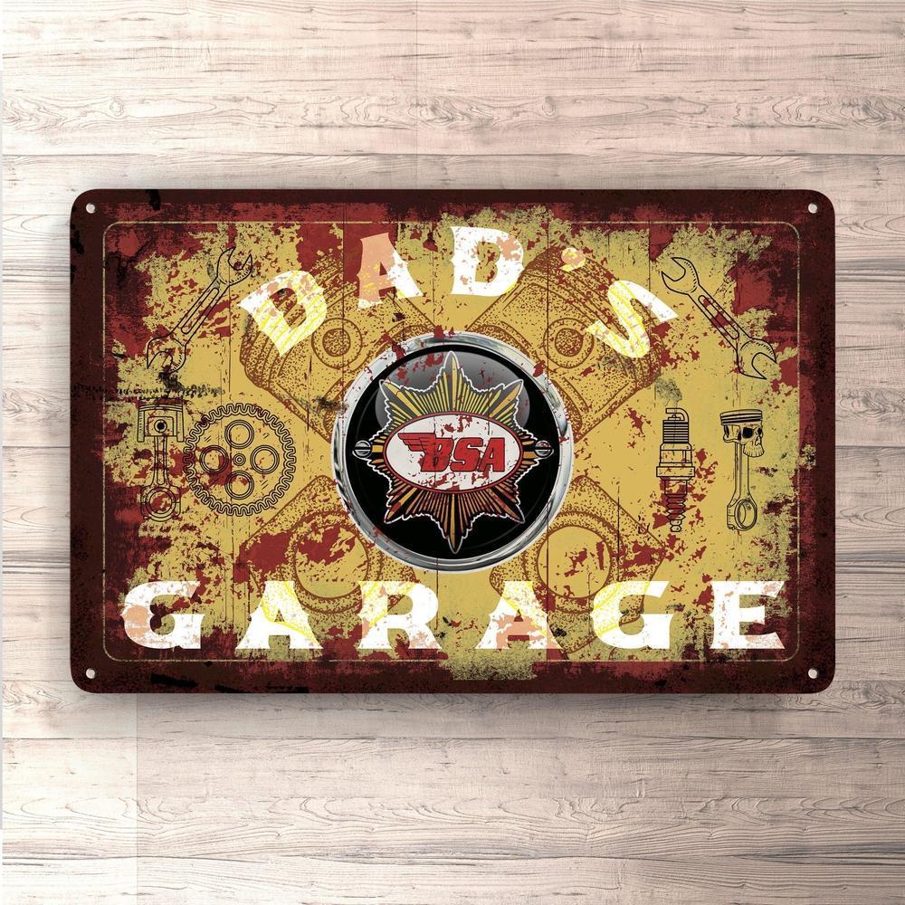 Bsa Dads Garage Vintage Skilte, Musemåtte, Dørmåtte , Plakat-Skilte-BSA-Garage Culture Shop- garage - man cave - merchandise
