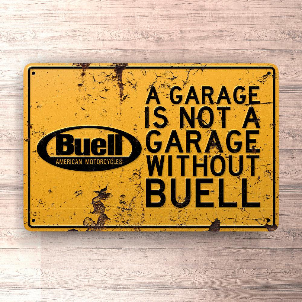 Buell A Garage Is Not A Garage Without Buell Skilte, Musemåtte, Dørmåtte , Plakat-Skilte-Buell-Garage Culture Shop- garage - man cave - merchandise